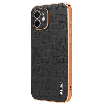 AZNS For iPhone 12 Case Crocodile Texture PU+TPU Shockproof Phone Cover