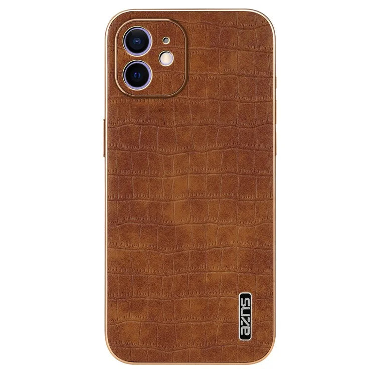 AZNS For iPhone 11 Case Anti-Drop Crocodile Texture PU+TPU Phone Cover