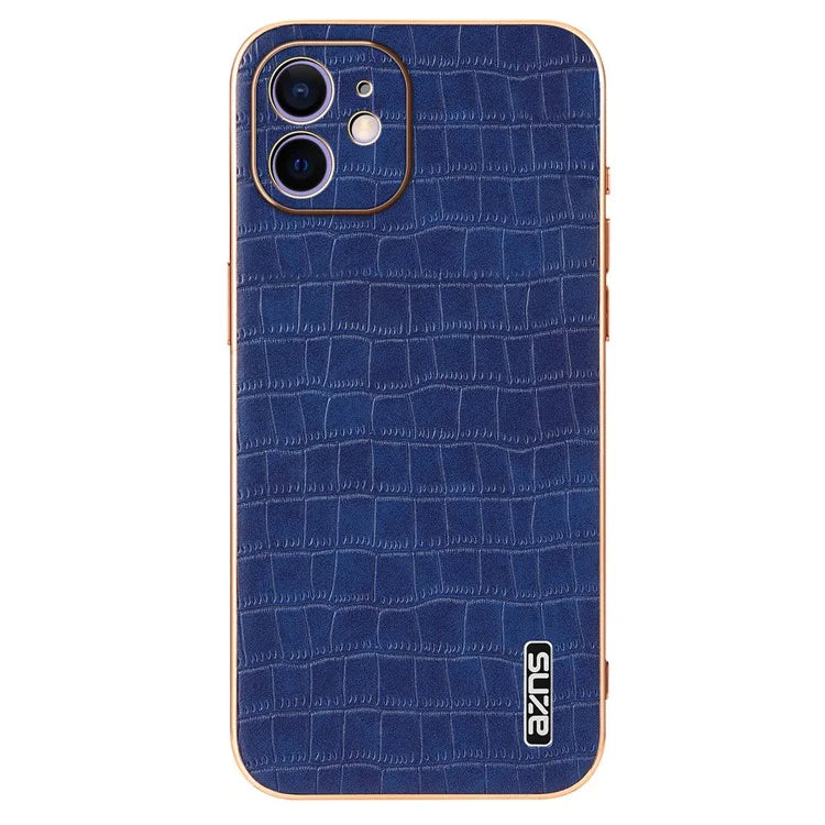 AZNS For iPhone 11 Case Anti-Drop Crocodile Texture PU+TPU Phone Cover