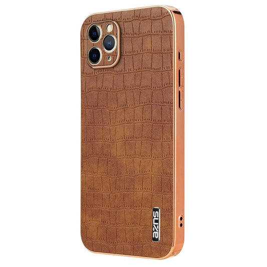 AZNS For iPhone 11 Pro Case Crocodile Texture PU+TPU Protective Phone Cover