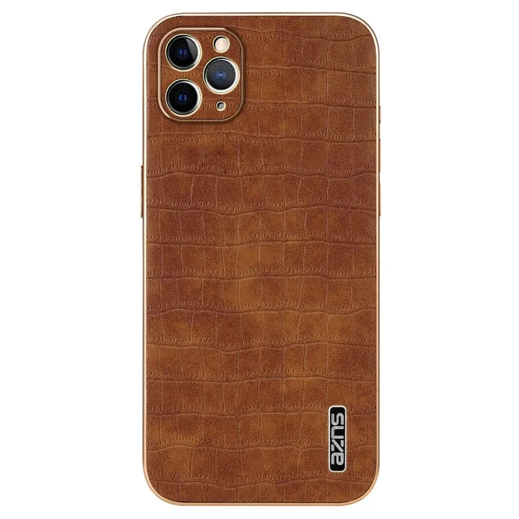 AZNS For iPhone 11 Pro Case Crocodile Texture PU+TPU Protective Phone Cover