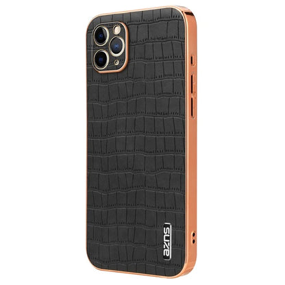 AZNS For iPhone 11 Pro Case Crocodile Texture PU+TPU Protective Phone Cover