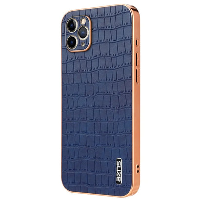 AZNS For iPhone 11 Pro Max Case Crocodile Texture PU+TPU Electroplating Phone Cover