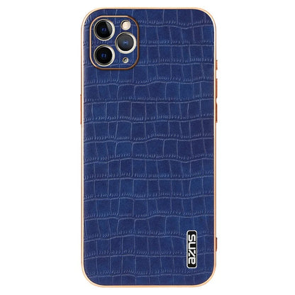 AZNS For iPhone 11 Pro Max Case Crocodile Texture PU+TPU Electroplating Phone Cover