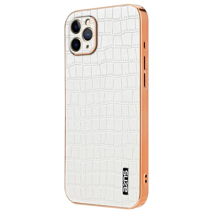 AZNS For iPhone 11 Pro Max Case Crocodile Texture PU+TPU Electroplating Phone Cover