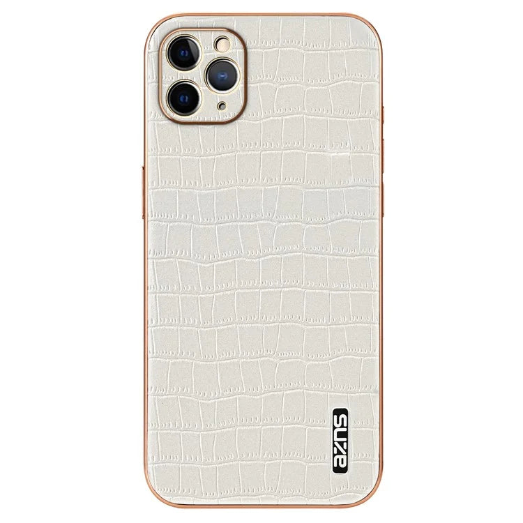 AZNS For iPhone 11 Pro Max Case Crocodile Texture PU+TPU Electroplating Phone Cover