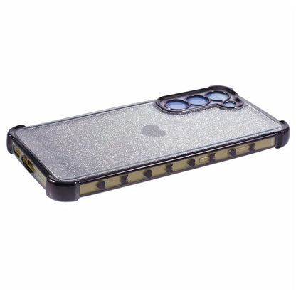 For Samsung Galaxy S22 5G Case Glitter Electroplating TPU Phone Cover Heart Pattern