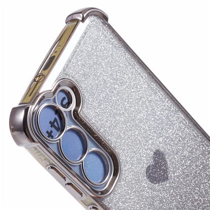 For Samsung Galaxy S22+ 5G TPU Case Heart Pattern Electroplating Glitter Phone Cover