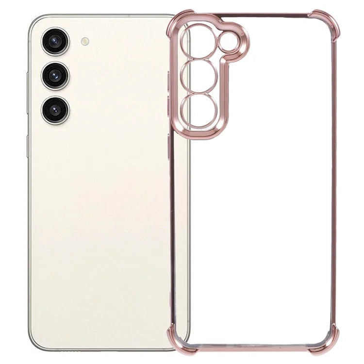 For Samsung Galaxy S22 5G Case Side Heart Pattern Electroplating TPU Phone Back Cover