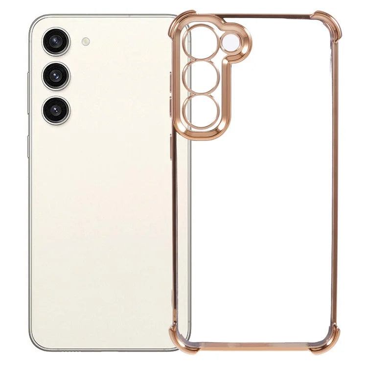 For Samsung Galaxy S22 5G Case Side Heart Pattern Electroplating TPU Phone Back Cover