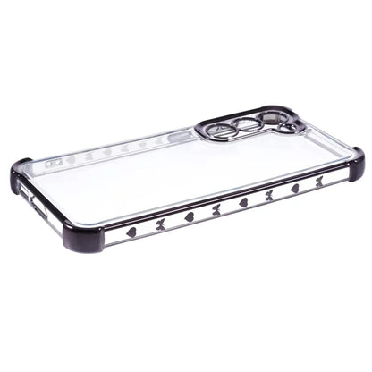 For Samsung Galaxy S22+ 5G Case Side Heart Pattern Electroplating TPU Phone Back Cover