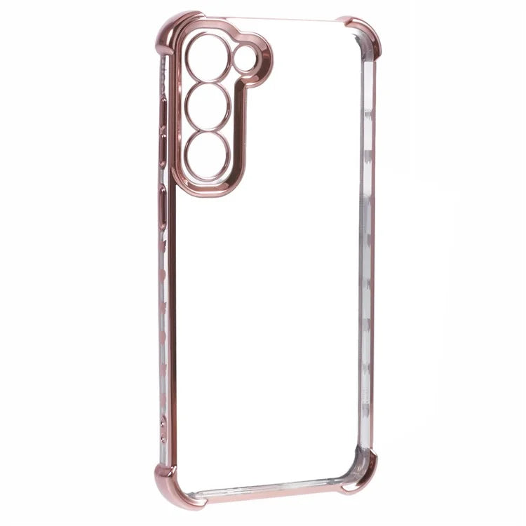 For Samsung Galaxy S22+ 5G Case Side Heart Pattern Electroplating TPU Phone Back Cover