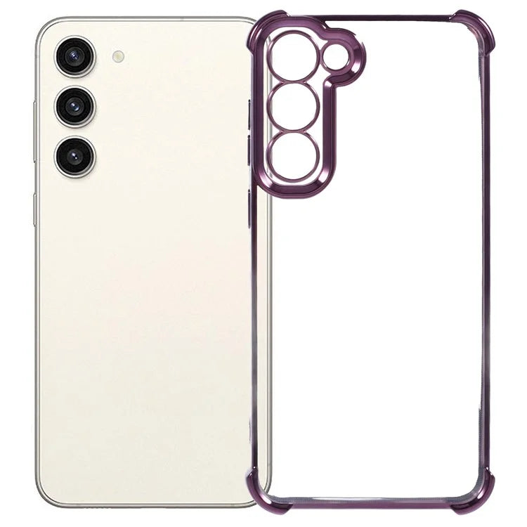 For Samsung Galaxy S22+ 5G Case Side Heart Pattern Electroplating TPU Phone Back Cover