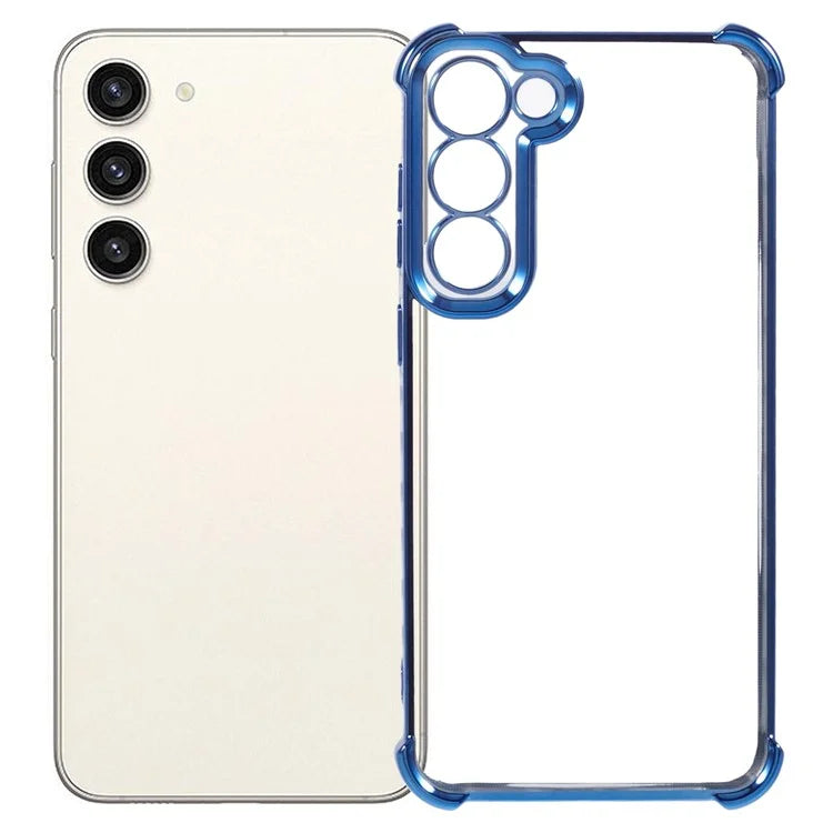 For Samsung Galaxy S22+ 5G Case Side Heart Pattern Electroplating TPU Phone Back Cover