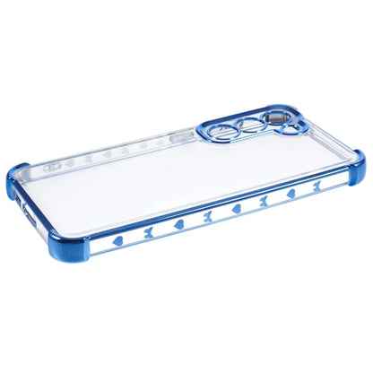For Samsung Galaxy S22+ 5G Case Side Heart Pattern Electroplating TPU Phone Back Cover