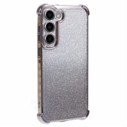 For Samsung Galaxy S22 5G Case Love Heart Pattern Frame TPU Glitter Gradient Phone Cover