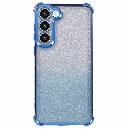 For Samsung Galaxy S22+ 5G Case Love Heart Pattern Frame TPU Glitter Gradient Phone Cover