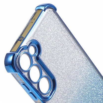 For Samsung Galaxy S22+ 5G Case Love Heart Pattern Frame TPU Glitter Gradient Phone Cover