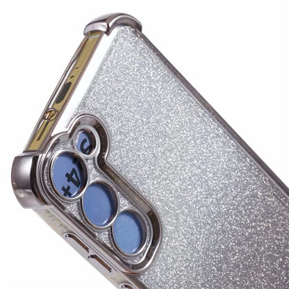 For Samsung Galaxy S22+ 5G Case Love Heart Pattern Frame TPU Glitter Gradient Phone Cover