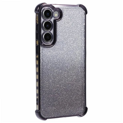 For Samsung Galaxy S22+ 5G Case Love Heart Pattern Frame TPU Glitter Gradient Phone Cover