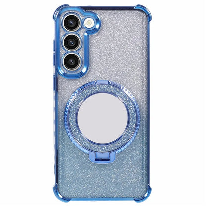 For Samsung Galaxy S22 5G Case TPU Glitter Phone Cover with Kickstand and Mirror