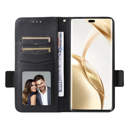 For Honor 200 Pro 5G Case Litchi Texture Horizontal Flip Leather Phone Cover with Wrist Strap