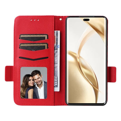 For Honor 200 Pro 5G Case Litchi Texture Horizontal Flip Leather Phone Cover with Wrist Strap