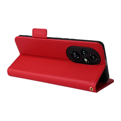 For Honor 200 Pro 5G Case Litchi Texture Horizontal Flip Leather Phone Cover with Wrist Strap
