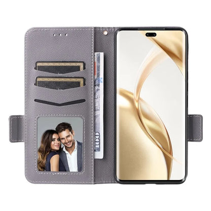 For Honor 200 Pro 5G Case Litchi Texture Horizontal Flip Leather Phone Cover with Wrist Strap