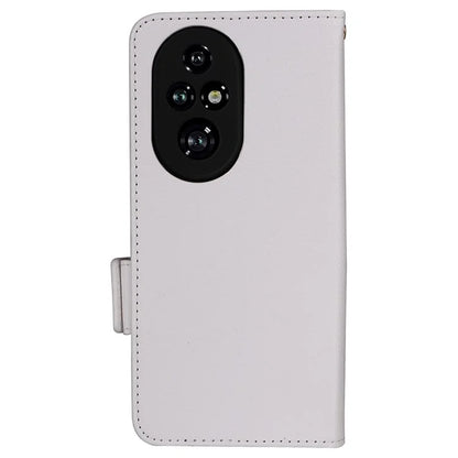 For Honor 200 Pro 5G Case Litchi Texture Horizontal Flip Leather Phone Cover with Wrist Strap