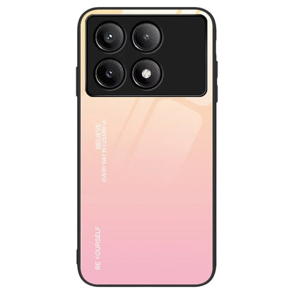 For Xiaomi Poco F6 Pro 5G / Redmi K70 5G / K70 Pro Case Tempered Glass Phone Cover Gradient Color