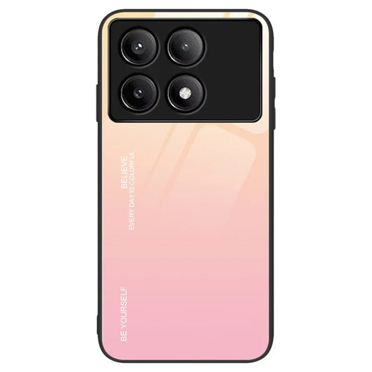 For Xiaomi Poco F6 Pro 5G / Redmi K70 5G / K70 Pro Case Tempered Glass Phone Cover Gradient Color