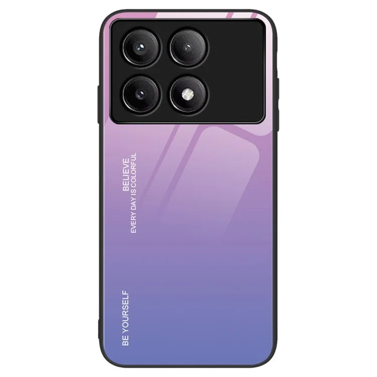 For Xiaomi Poco F6 Pro 5G / Redmi K70 5G / K70 Pro Case Tempered Glass Phone Cover Gradient Color