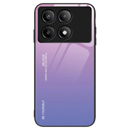 For Xiaomi Poco F6 Pro 5G / Redmi K70 5G / K70 Pro Case Tempered Glass Phone Cover Gradient Color