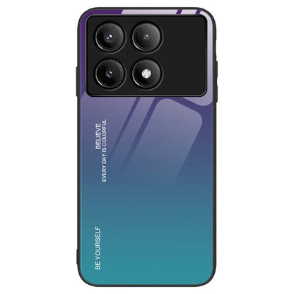 For Xiaomi Poco F6 Pro 5G / Redmi K70 5G / K70 Pro Case Tempered Glass Phone Cover Gradient Color