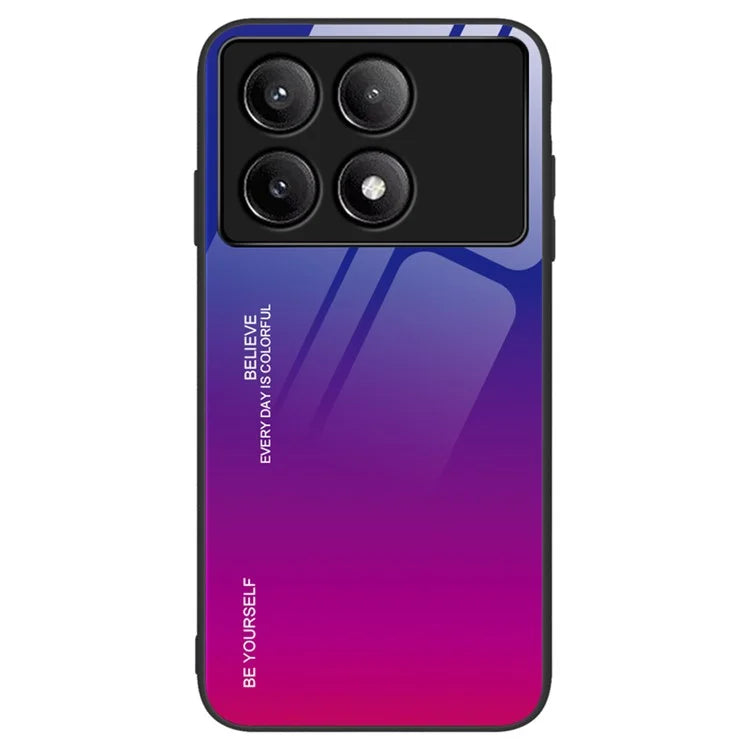 For Xiaomi Poco F6 Pro 5G / Redmi K70 5G / K70 Pro Case Tempered Glass Phone Cover Gradient Color