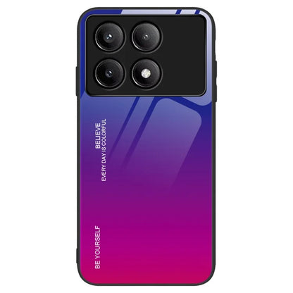 For Xiaomi Poco F6 Pro 5G / Redmi K70 5G / K70 Pro Case Tempered Glass Phone Cover Gradient Color