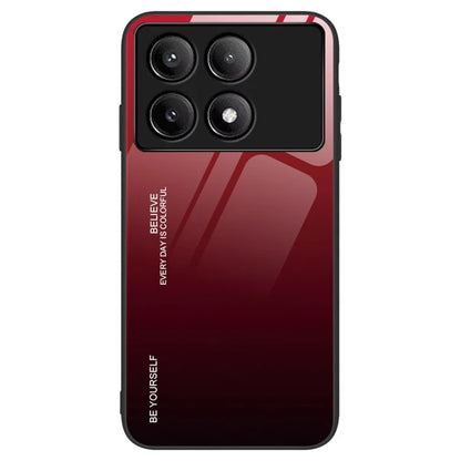 For Xiaomi Poco F6 Pro 5G / Redmi K70 5G / K70 Pro Case Tempered Glass Phone Cover Gradient Color