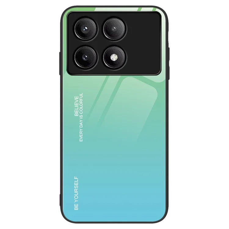 For Xiaomi Poco F6 Pro 5G / Redmi K70 5G / K70 Pro Case Tempered Glass Phone Cover Gradient Color