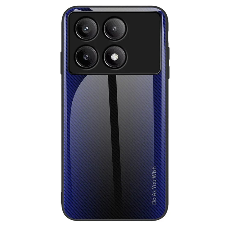 For Xiaomi Poco F6 Pro 5G / Redmi K70 Pro 5G / K70 5G TPU+Tempered Glass Phone Case Carbon Fiber Texture Mobile Phone Cover