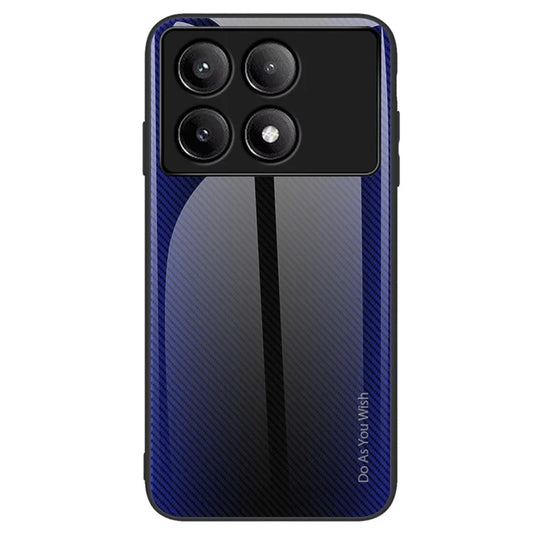 For Xiaomi Poco F6 Pro 5G / Redmi K70 Pro 5G / K70 5G TPU+Tempered Glass Phone Case Carbon Fiber Texture Mobile Phone Cover