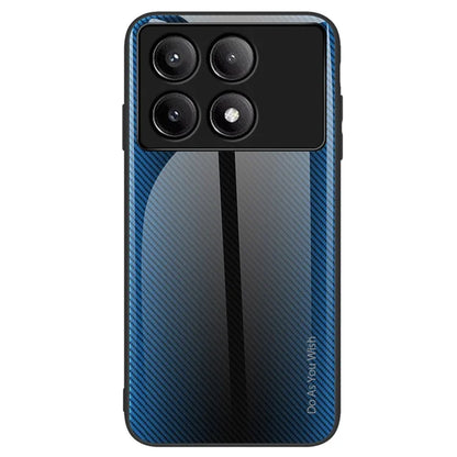 For Xiaomi Poco F6 Pro 5G / Redmi K70 Pro 5G / K70 5G TPU+Tempered Glass Phone Case Carbon Fiber Texture Mobile Phone Cover
