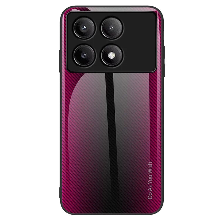 For Xiaomi Poco F6 Pro 5G / Redmi K70 Pro 5G / K70 5G TPU+Tempered Glass Phone Case Carbon Fiber Texture Mobile Phone Cover