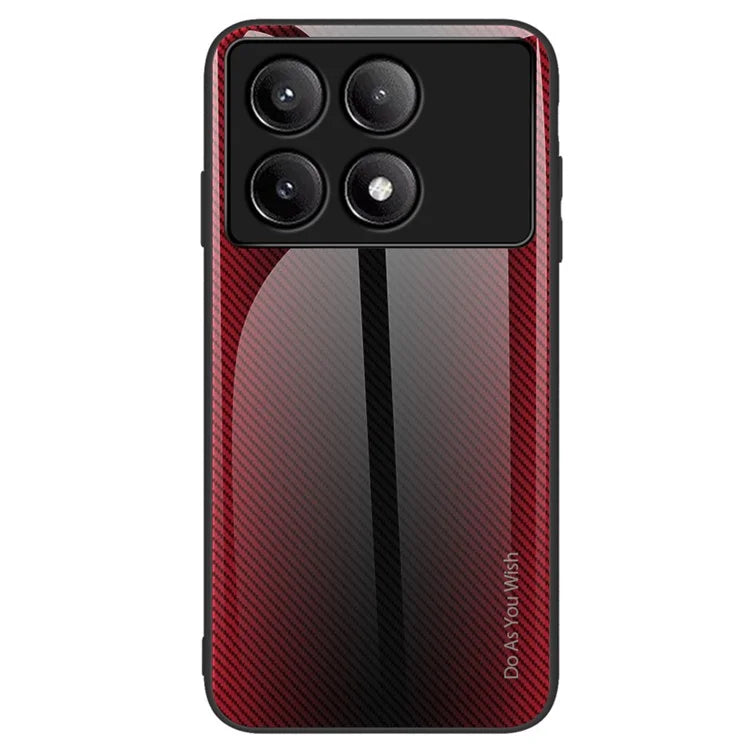 For Xiaomi Poco F6 Pro 5G / Redmi K70 Pro 5G / K70 5G TPU+Tempered Glass Phone Case Carbon Fiber Texture Mobile Phone Cover