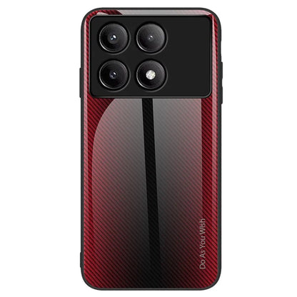 For Xiaomi Poco F6 Pro 5G / Redmi K70 Pro 5G / K70 5G TPU+Tempered Glass Phone Case Carbon Fiber Texture Mobile Phone Cover