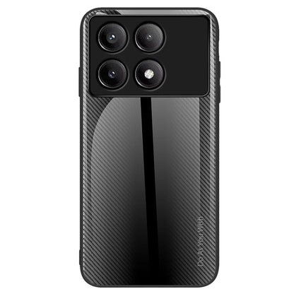 For Xiaomi Poco F6 Pro 5G / Redmi K70 Pro 5G / K70 5G TPU+Tempered Glass Phone Case Carbon Fiber Texture Mobile Phone Cover