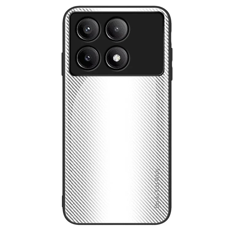 For Xiaomi Poco F6 Pro 5G / Redmi K70 Pro 5G / K70 5G TPU+Tempered Glass Phone Case Carbon Fiber Texture Mobile Phone Cover