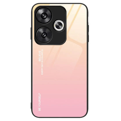 For Xiaomi Poco F6 5G / Redmi Turbo 3 5G Case Gradient Color Tempered Glass Back Cover Anti-Scratch