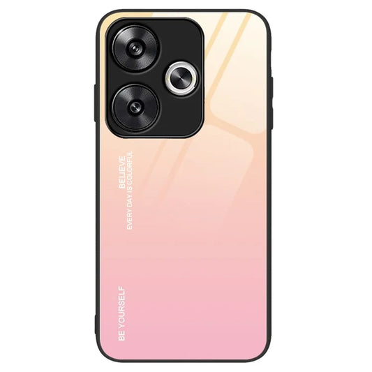 For Xiaomi Poco F6 5G / Redmi Turbo 3 5G Case Gradient Color Tempered Glass Back Cover Anti-Scratch