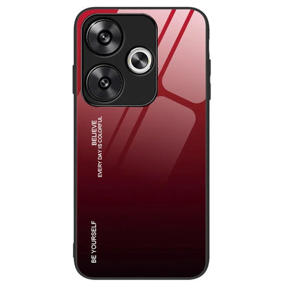 For Xiaomi Poco F6 5G / Redmi Turbo 3 5G Case Gradient Color Tempered Glass Back Cover Anti-Scratch